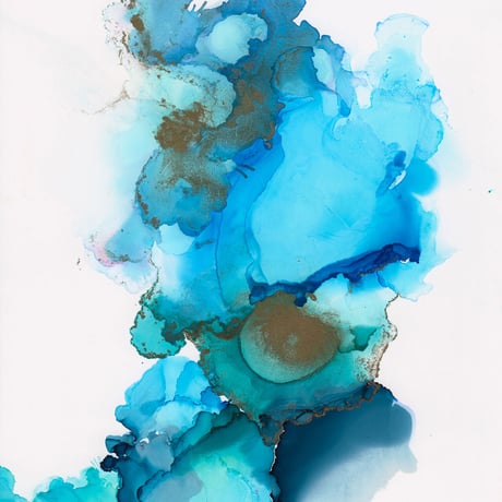 「Sky Blue 01／スカイブルー 01」 alcohol ink art interior poster／アルコールインクアート インテリアポスター