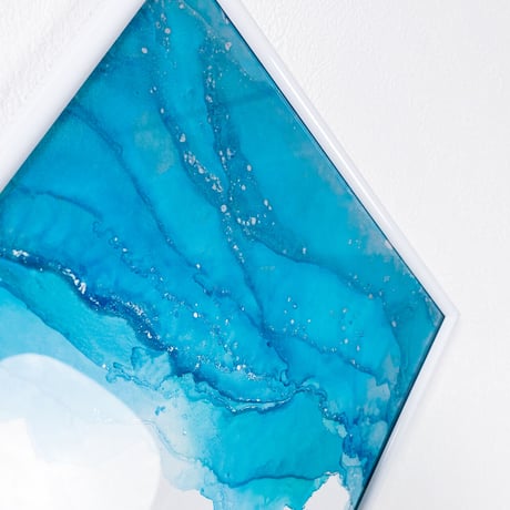 「See Blue 02／シーブルー 02」 alcohol ink art interior poster／アルコールインクアート インテリアポスター