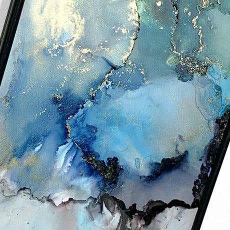 「Twilight sky01／トワイライトスカイ01」 alcohol ink art interior poster／アルコールインクアート インテリアポスター