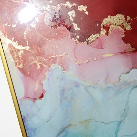 「aladdin's lamp02/アラジンランプ02」A3フレームセット  alcohol ink art interior poster／アルコールインクアート インテリアポスター