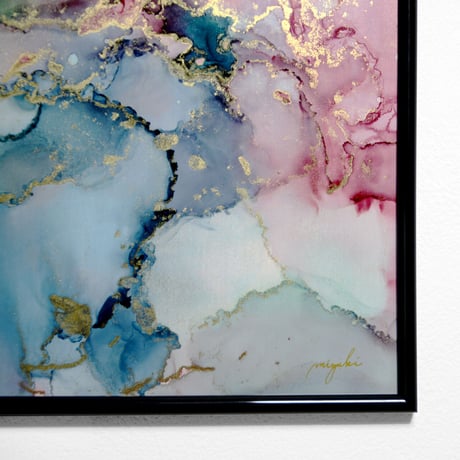 「CyanMagenta 03／シアンマゼンダ 03」 alcohol ink art interior poster／アルコールインクアート インテリアポスター