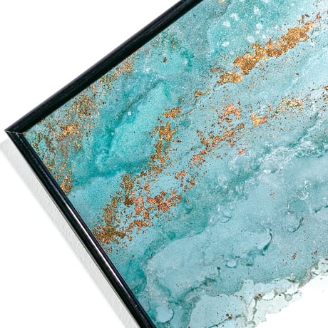 「See Blue 03／シーブルー03」 alcohol ink art interior poster／アルコールインクアート インテリアポスター