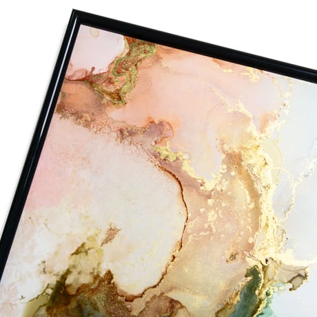 「amber01／アンバー01」 alcohol ink art interior poster／アルコールインクアート インテリアポスター