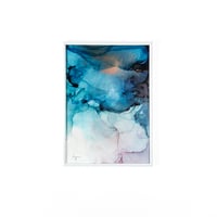 「Midnight Blue 02／ミッドナイトブルー 02」 alcohol ink art interior poster／アルコールインクアート インテリアポスター