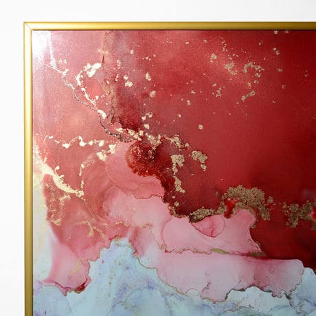 「aladdin's lamp02/アラジンランプ02」A3フレームセット  alcohol ink art interior poster／アルコールインクアート インテリアポスター