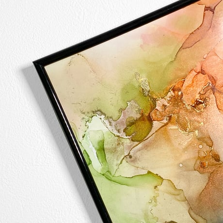 「Marigold 01／マリーゴールド01」 alcohol ink art interior poster／アルコールインクアート インテリアポスター