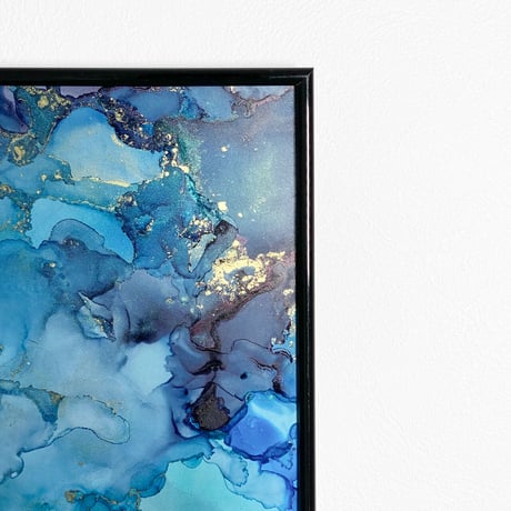 「Marine Blue 02／マリンブルー 02」 alcohol ink art interior poster／アルコールインクアート インテリアポスター