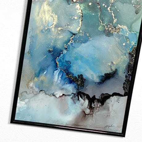 「Twilight sky01／トワイライトスカイ01」 alcohol ink art interior poster／アルコールインクアート インテリアポスター