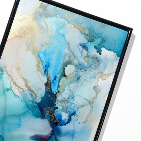 「Dragee Blue02／ドラジェ・ブルー02」 alcohol ink art interior poster／アルコールインクアート インテリアポスター