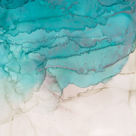 「See Blue 01／シーブルー 01」 alcohol ink art interior poster／アルコールインクアート インテリアポスター