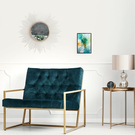 「Tropic Isle Blue01／トロピック・アイル・ブルー01」 alcohol ink art interior poster／アルコールインクアート インテリアポスター