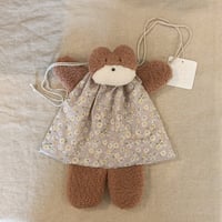 saupoudrer(ソプードレ)　くまさん巾着袋 　薄紫花柄洋服