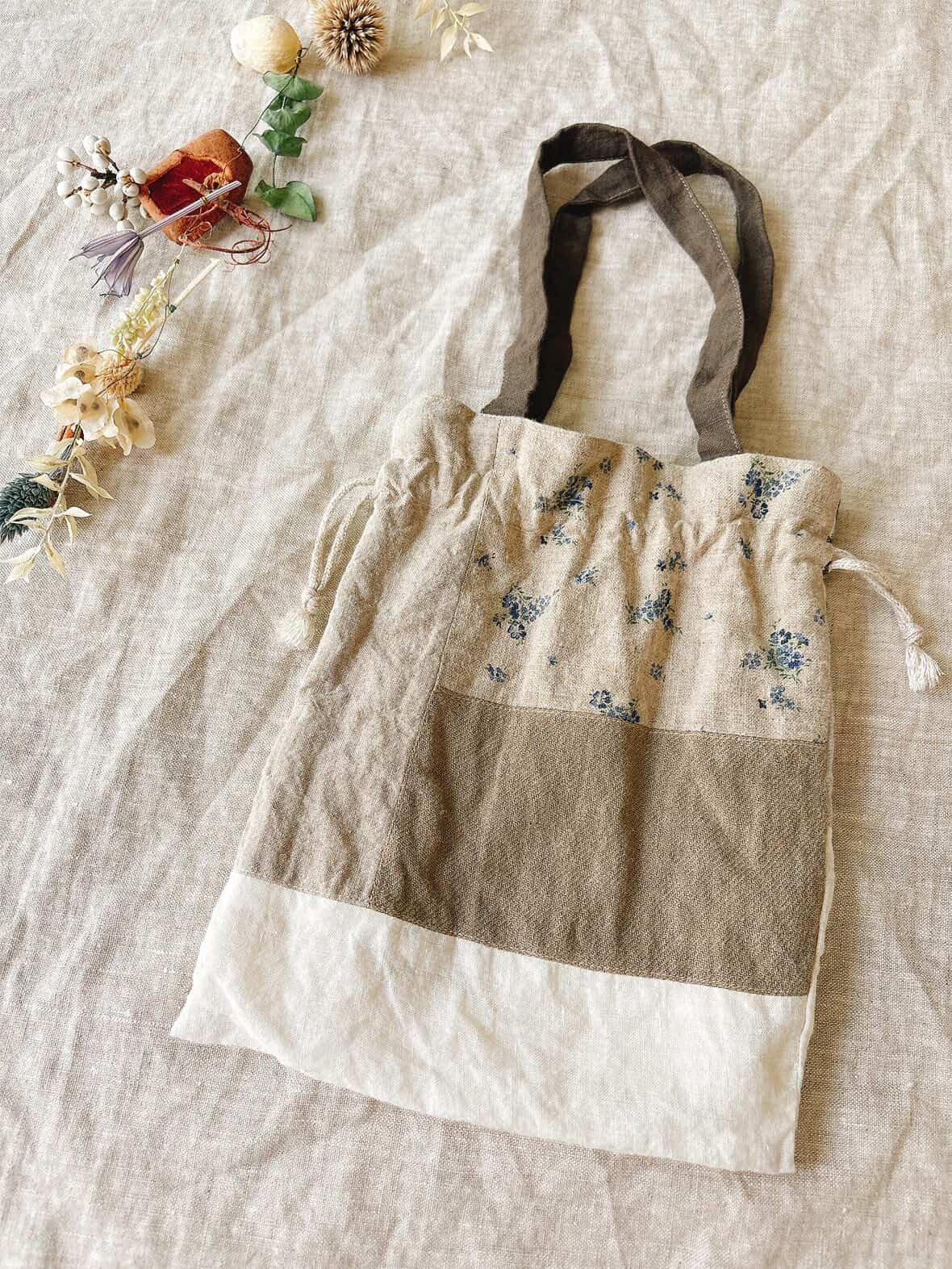 巾着　　リネン　　93 ハンドメイド コットンリネン巾着（S）｜ノベルティ・物販・記念品などの名入れ制作 その他