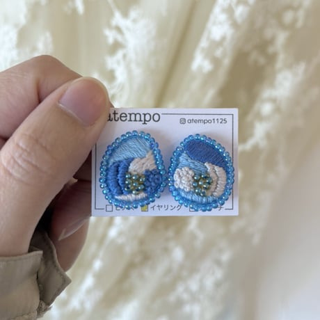 atempo　アートイヤリング　ブルー
