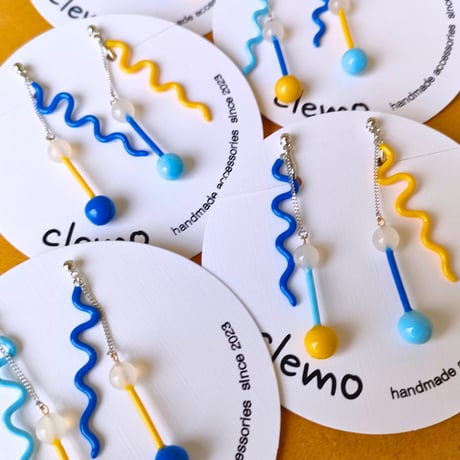 clemo　くねくねダンベル レモンソーダ ピアス・イヤリング