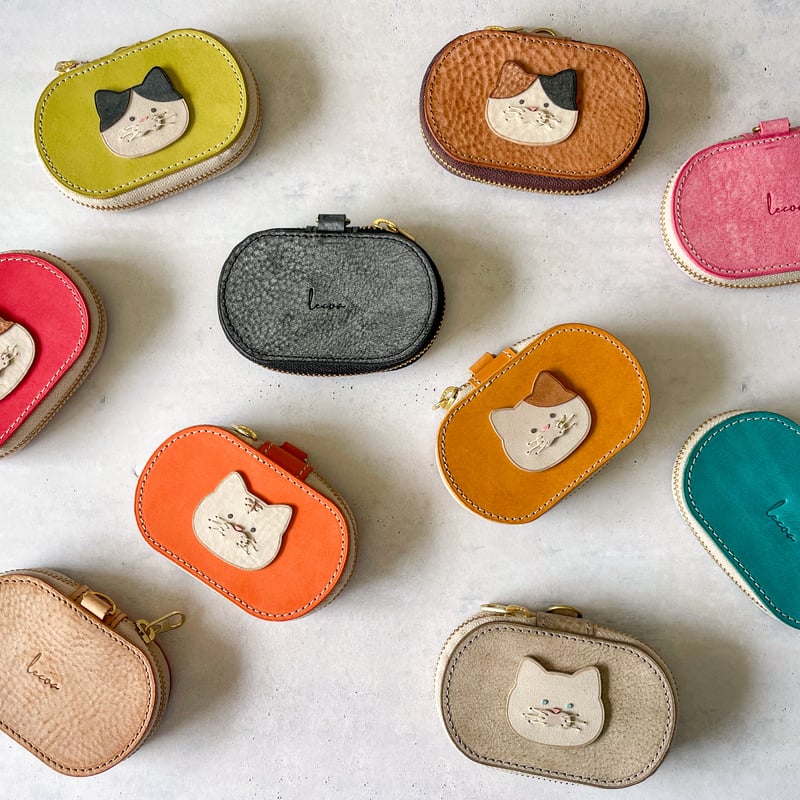 lecoa☆leather(レコアレザー)/ にゃんこポーチ | くうそう ONE-DERFUL