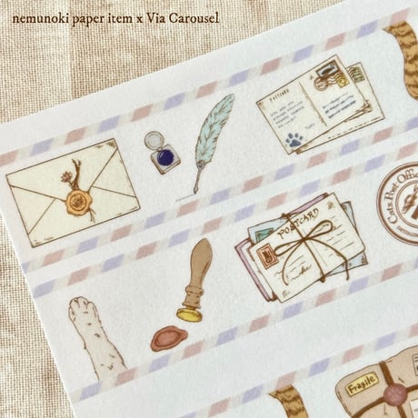 nemunoki paper item/「猫たちの郵便局」マスキングテープitems
