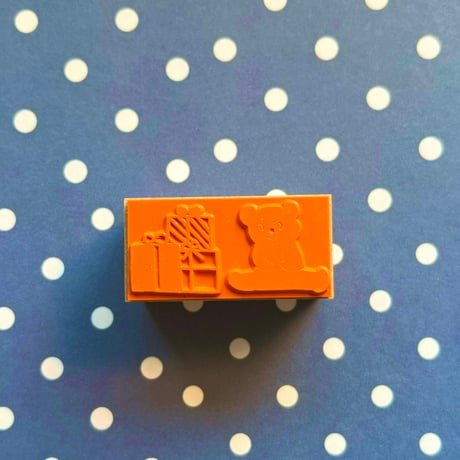 963hanko /ラバースタンプ くまとプレゼント
