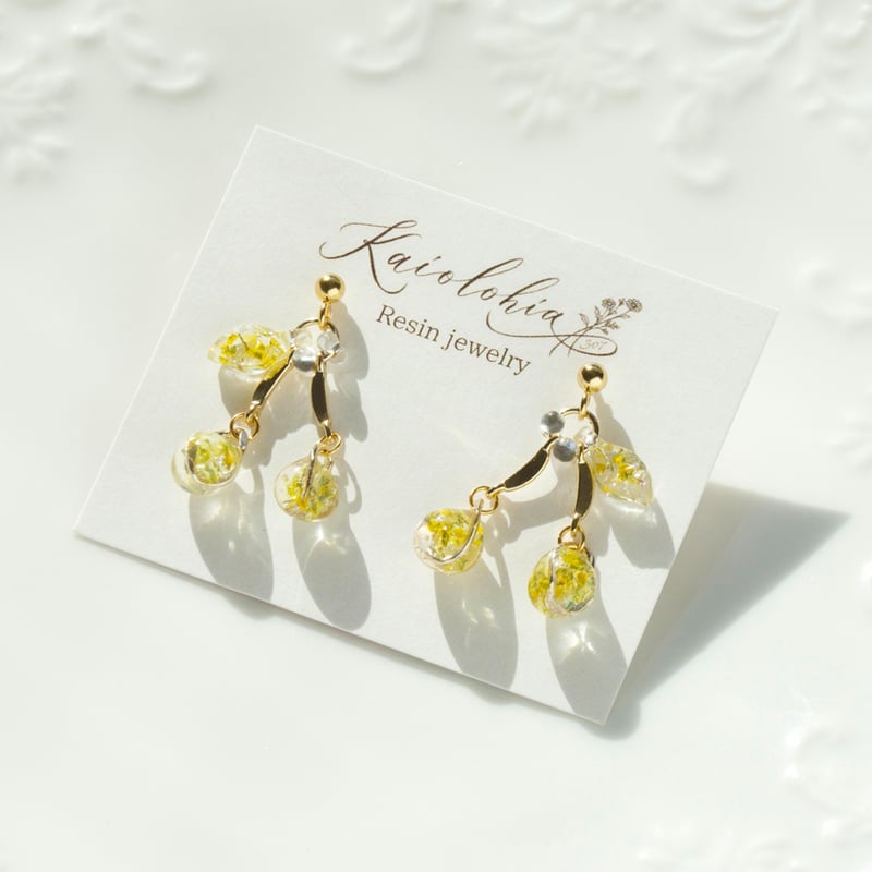花の雫ピアス kaiolohia307(カイオロヒア)/ 花雫のさくらんぼ/ピアス | くうそう ONE