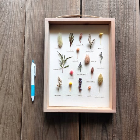 milwaukie dried flower /  古材風パネル　29×22