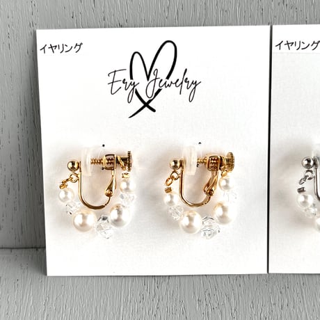 Ery Jewelry(エリージュエリー) / パールフープ風 ピアス/イヤリング