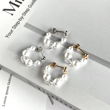 Ery Jewelry(エリージュエリー) / パールフープ風 ピアス/イヤリング