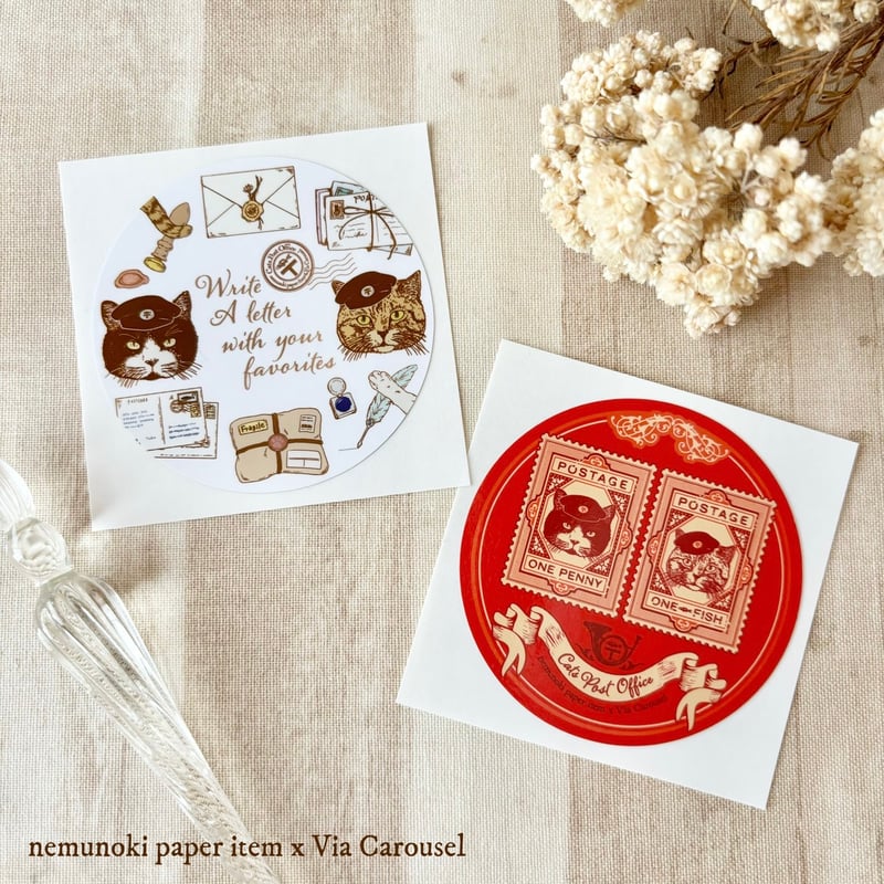 nemunoki paper item/「猫たちの郵便局」▪️ステッカーセット①②
