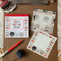 ant's Handmade Market / ましかくメモ帳 ①「ミャオミャオ　モノクロ」②「リボン」
