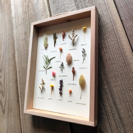 milwaukie dried flower /  古材風パネル　29×22