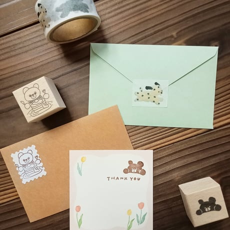 rima hanko / スタンプ ひょっこりくまちゃん