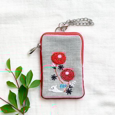 TTT♡   ウエイト枠  刺繍イニシャルポーチ♡ Shinzi Katoh Design シンジカトウ】 バレエ イニシャル刺繍