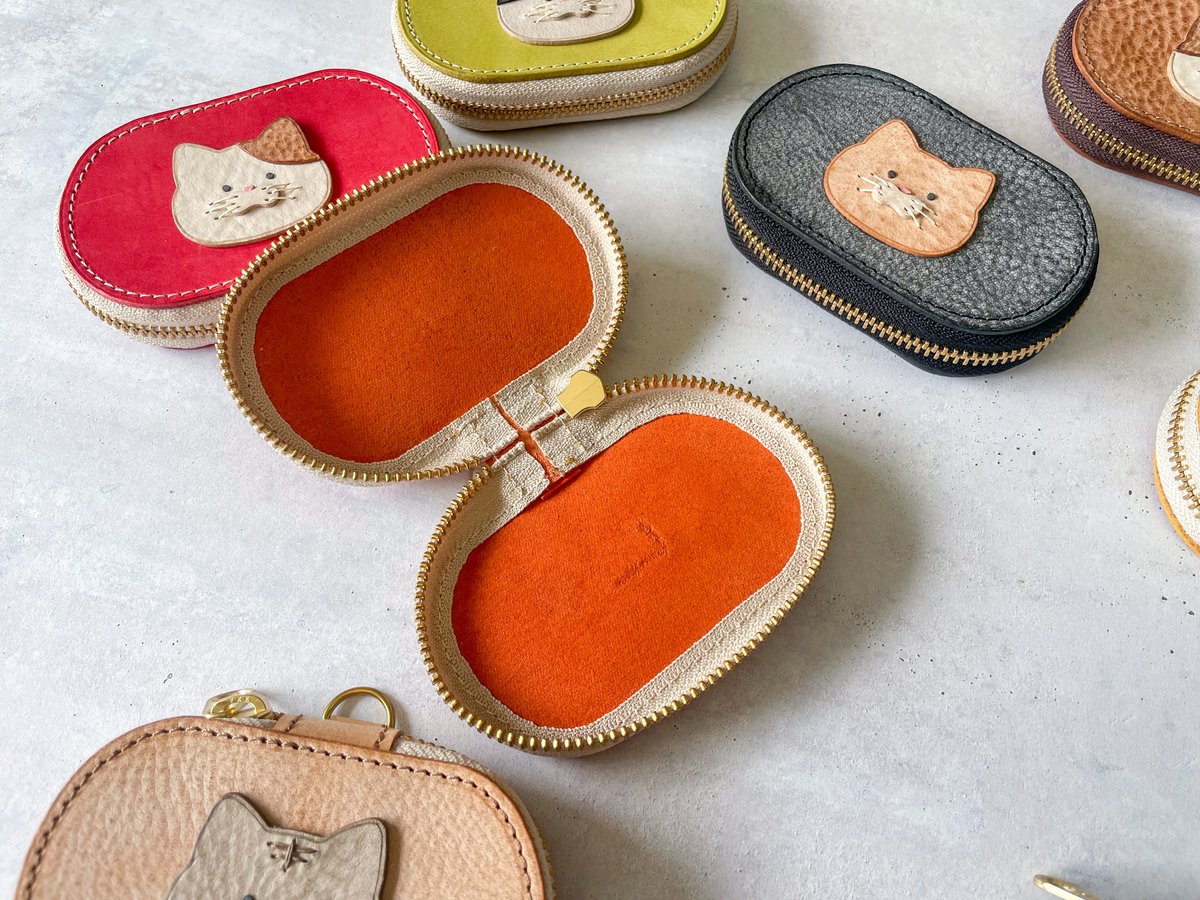 lecoa☆leather(レコアレザー)/ にゃんこポーチ | くうそう ONE-DERFUL