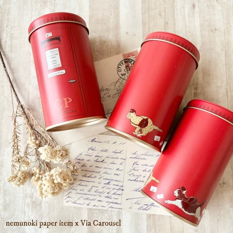 nemunoki paper item/「猫たちの郵便局」ポスト缶入り雑貨セット