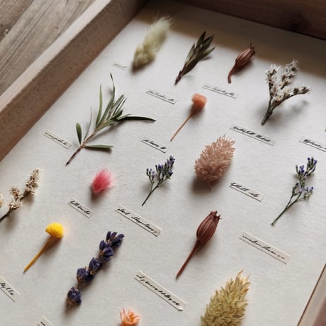 milwaukie dried flower /  古材風パネル　29×22