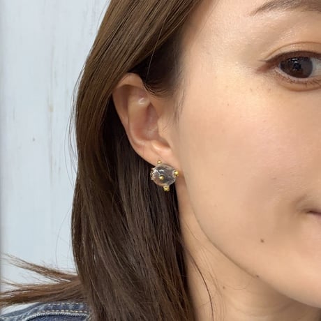 fur(フゥア)/ クリアボール✕つぶつぶピアス -GOLD-
