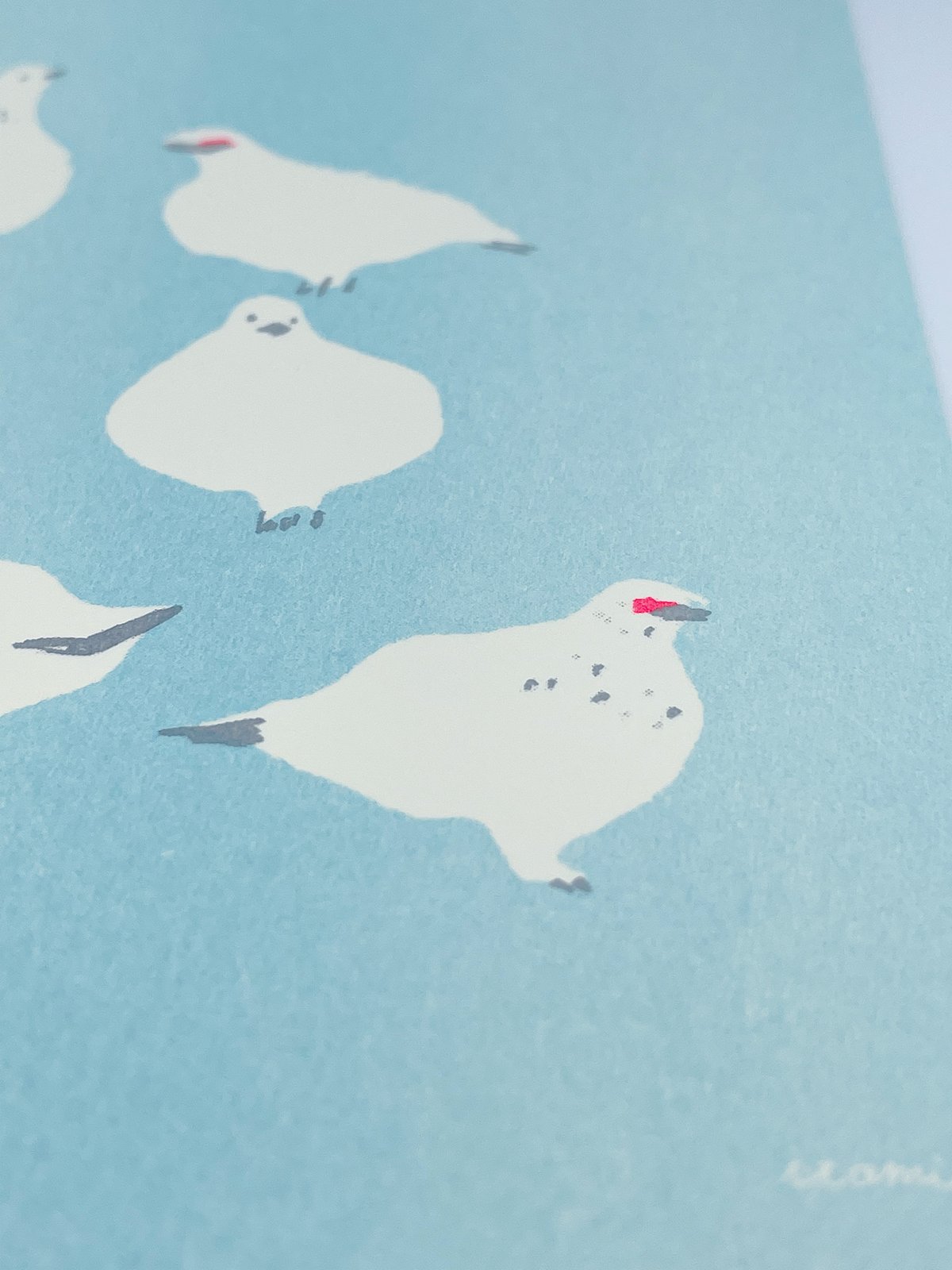 itomici 山と刺繍 ふわふわ雷鳥ポストカード | くうそう ONE-DERFUL