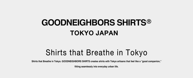 GOODNEIGHBORS SHIRTS(グッドネイバーズ シャツ）公式ページサイト