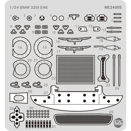 1/24 レーシングシリーズ BMW 320i E46用 ディテールアップパーツ