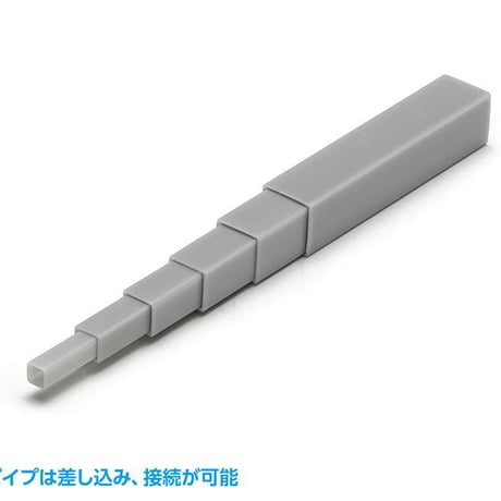 プラ=材料(グレー) 正方形パイプ　4mm