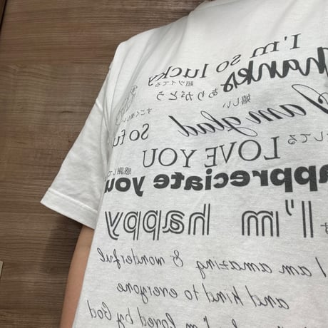 幸運を呼びこもう！　自分で開運Tシャツ ホワイト L