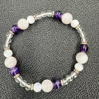 恋愛用　パワーストーンブレス　16cm　アメジスト・ローズクオーツ・ミルキークオーツ　浄化済み