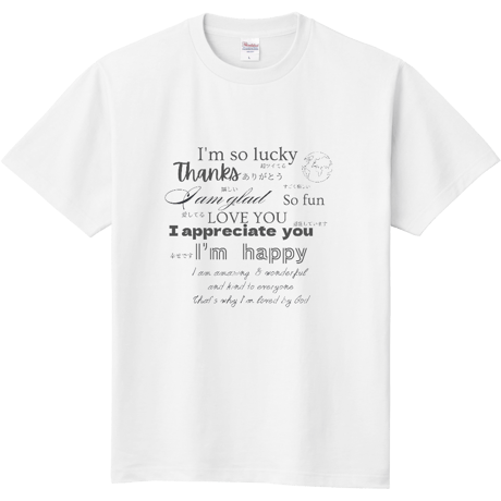 幸運を呼びこもう！　自分で開運Tシャツ ホワイト L