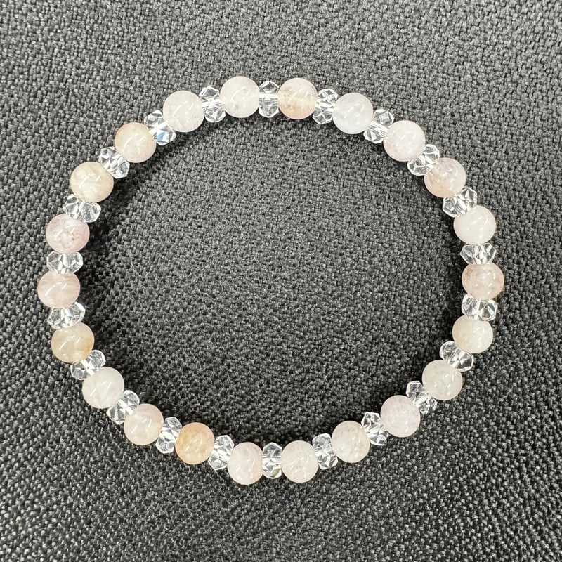 ルチルクオーツ ローズクオーツ パワーストーンブレスレット 内径約