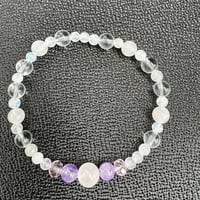 恋愛用　パワーストーンブレス　16cm　アメジスト・ローズクオーツ・ミルキークオーツ　浄化済み