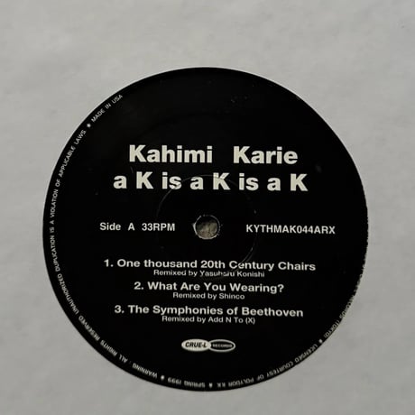 Kahimi Karie – A K Is A K Is A K 12inch Vinyl (Dead Stock)