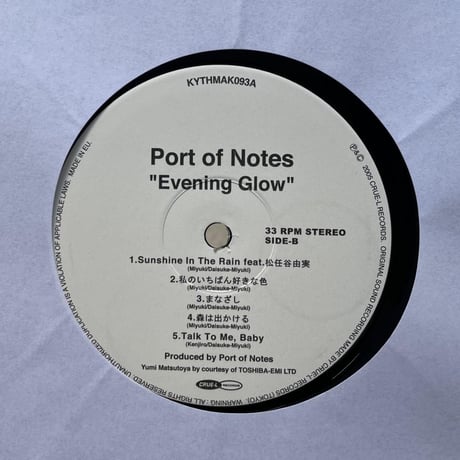 Port Of Notes – Evening Glow 12inch Vinyl Album (Dead Stock)