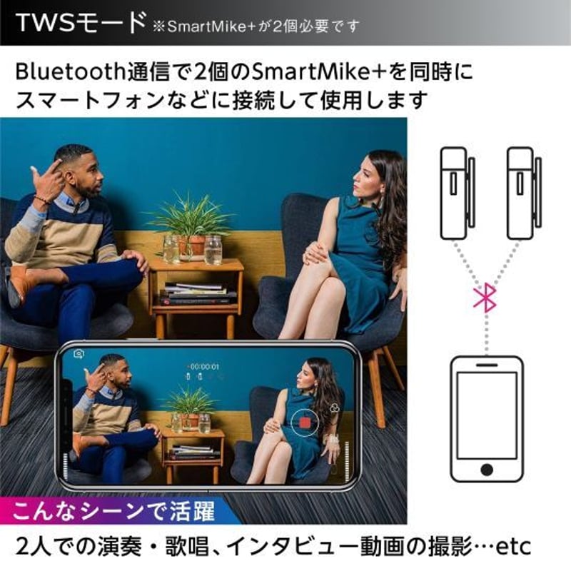 スマートマイク+ (2個セット) & Vlogマイク+ (1個) 3.5mmケーブル
