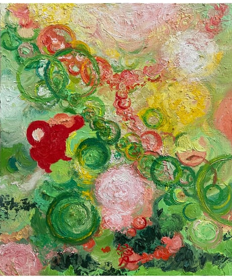 油彩画『花瓶とボトル』F10 Yahoo!オークション - 川畑純保【白い花瓶の花】油彩画 F10号