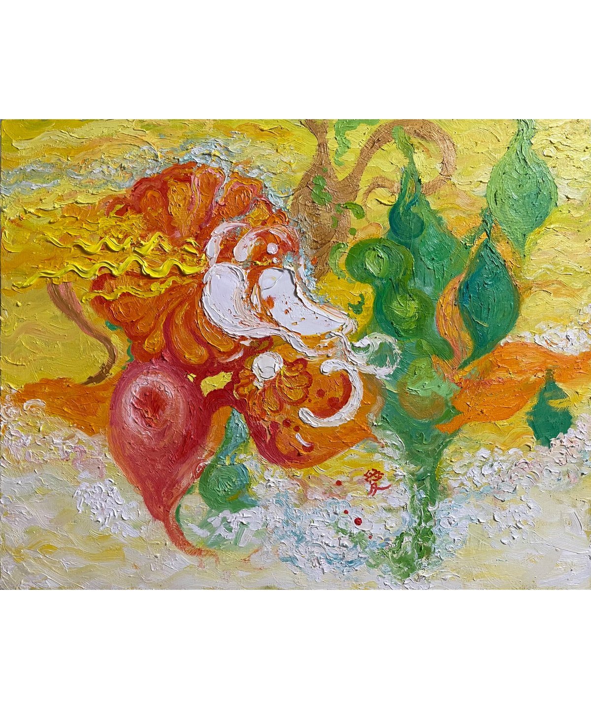 油彩画 油絵原画 F30号 【アンコールワット】 一点物 芸術作品 絵画