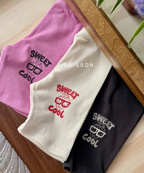 【90〜122cm】SWEET/COOLワッフル5分丈レギンス